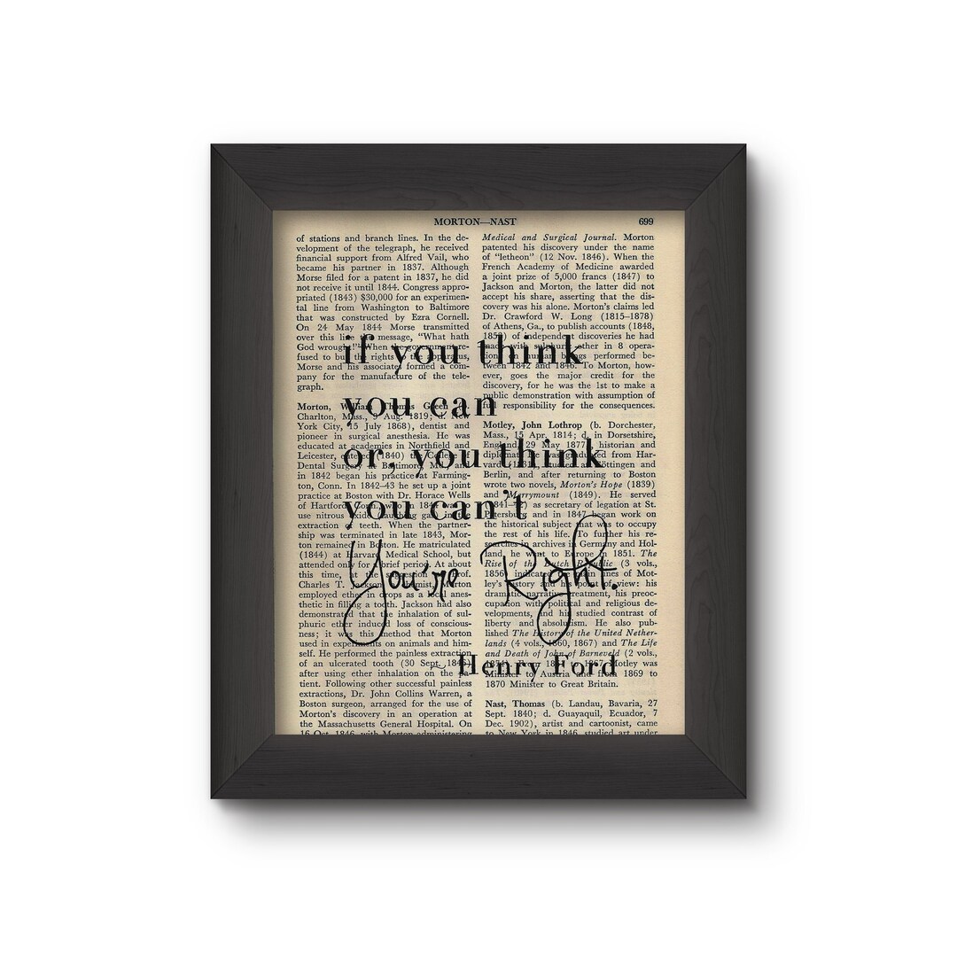If You Think You Can or You Think You Can't You're - Etsy