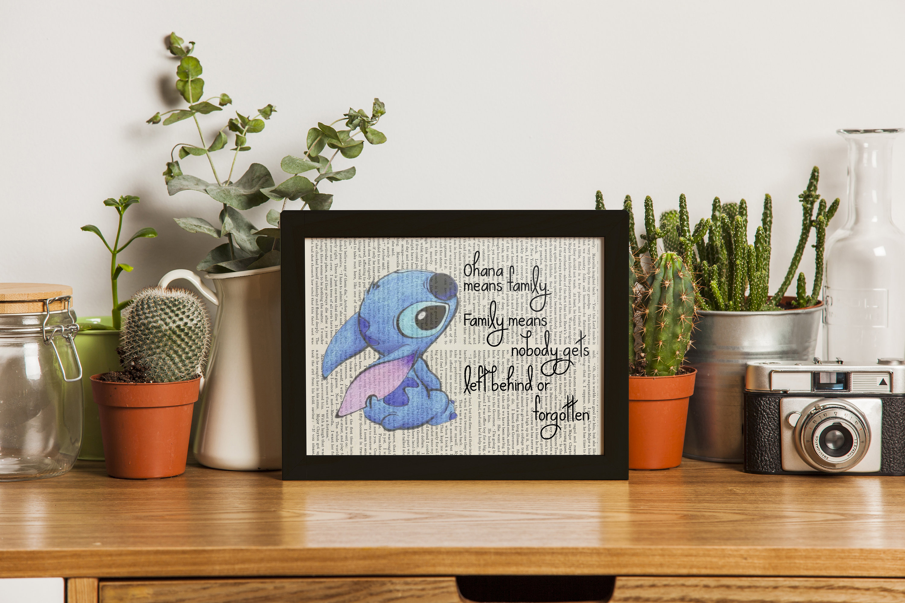 STITCH Blue Quote This is My Family Lilo and Stitch Disney Watercolor  Illustrations Art Print Giclee Wall Decor Art Home Decor Wall Hanging 