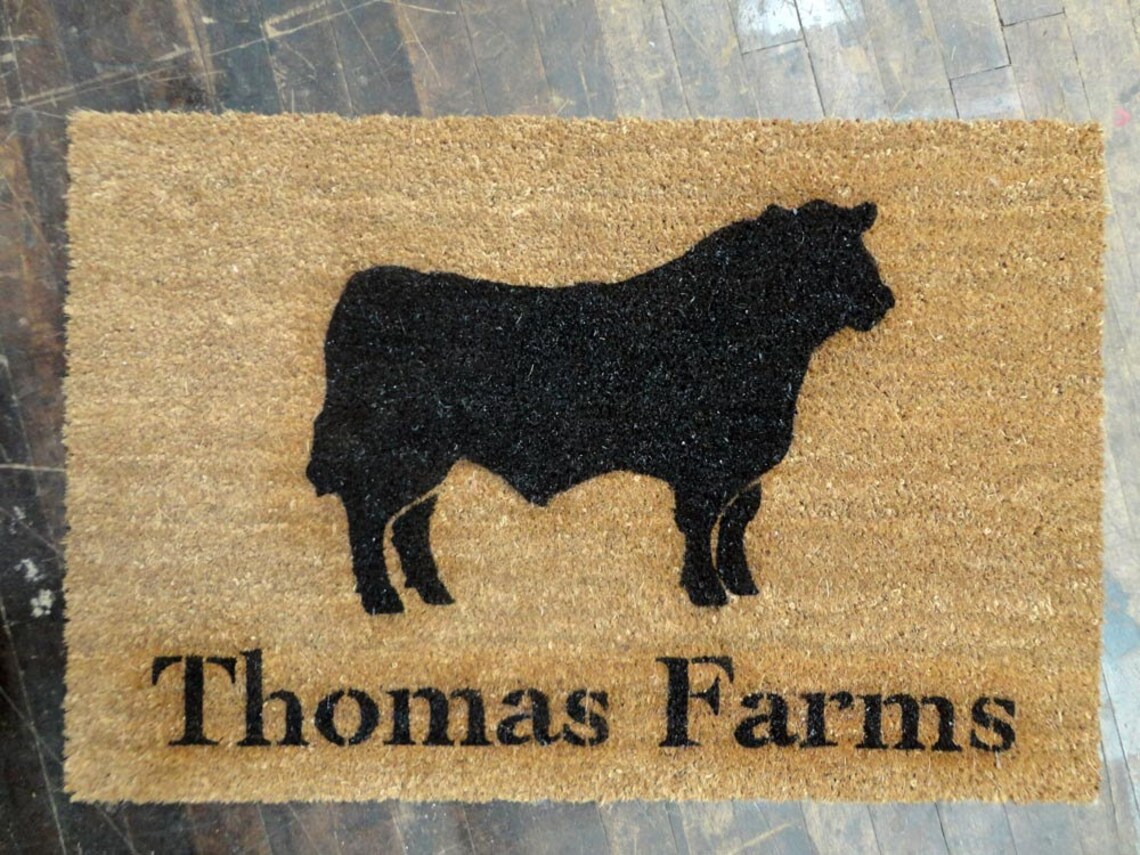 black angus cow doormat entrance rug Etsy