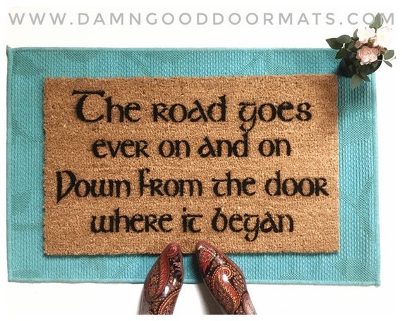Jrr Tolkien Quote You Shall Not Pass Gandalf Funny Doormat Geek Nerdy Gift Wizard Eco Friendly Geek Wedding Housewarming Hostess Gift