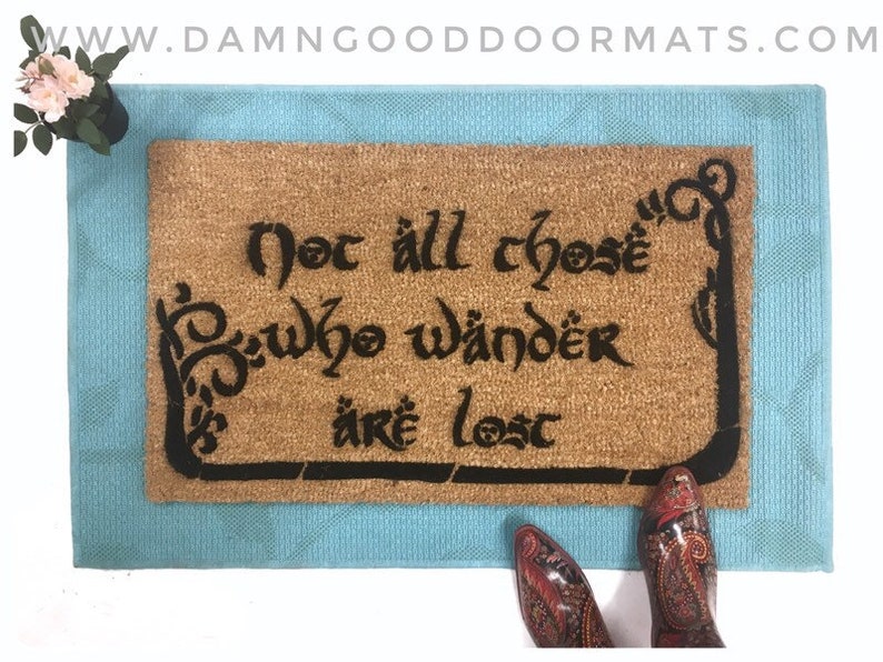 Tolkien Where there/'s hope there/'s life geek doormat nerd gift eco friendly outdoor coir doormatt new house gift