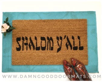 Funny Jewish Welcome Doormat: Shalom Y'all Rosh Hashanah