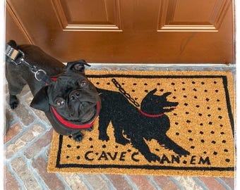 Cave Canem Pompeii mosaic "Beware of Dog" Doormat