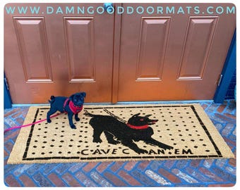 Cave Canem Roman mosaic doormat latin beware of the dog welcome funny door mat art history nerd pompeii gift new house gift