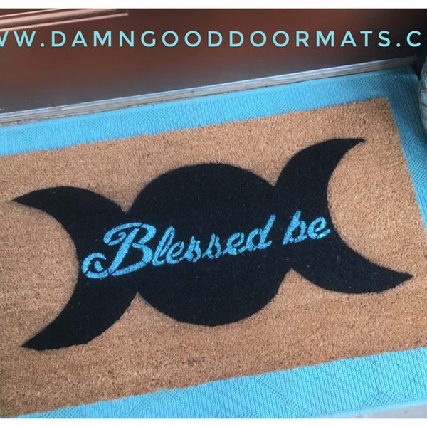 Wiccan Blessed be Gothic Home decor Pagan moon eclipse witchcraft Samhain Halloween outdoor decor doormat eco friendly new hous