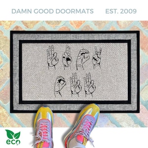 Funny ASL Doormat: Rude 'Fuck Off' Welcome Mat