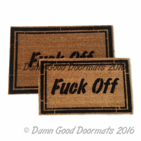 Rude Doormat Fuck Off F Bomb Funny Offensive Rude Doormat Go Etsy