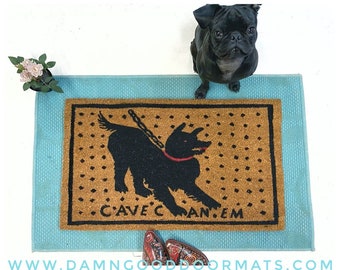 Cave Canem Roman mosaic  doormat latin beware of the dog welcome funny door mat art history nerd pompeii gift new house gift
