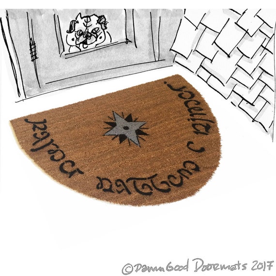 Elvish Jrr Tolkien Quote Speak Friend And Enter Doormat Large Geek Stuff Nerdy Gifts Oversized Doormatt New House Gift