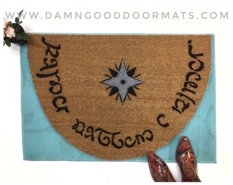 Elvish JRR Tolkien quote Speak Friend and Enter doormat LARGE geek stuff nerdy gifts oversized doormatt new house gift O
