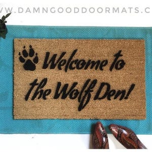 Promotional graphic for an all natural, sustainable, eco-friendly coir doormat made by Damn GoodDoormats