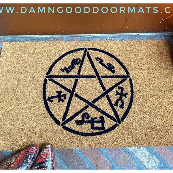 Devil's Trap Doormat: Supernatural Halloween and Witchcraft (Outdoor Coir Mat)