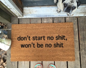 don't start no shit house rules funny rude doormat rude door mat go away sign under 50 eco friendly boyfriend gift doormatt new