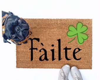 Scottish Irish Fáilte Shamrock doormat outdoor eco friendly  st patricks day Ireland Scotland door matt doormatt