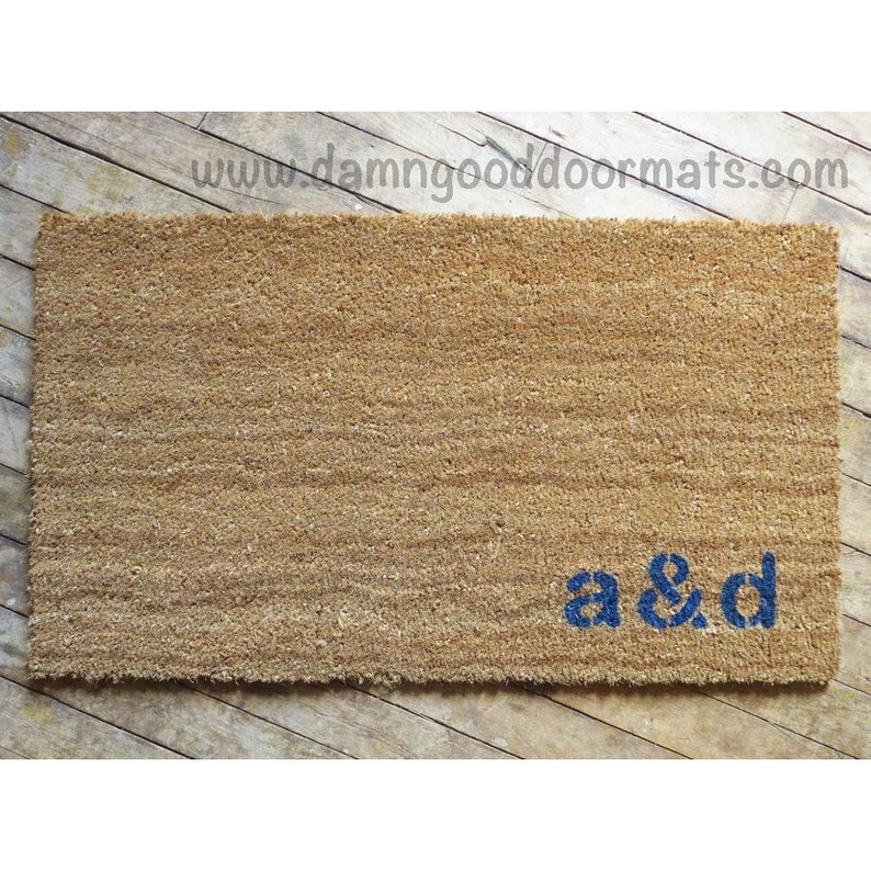 Personalized initials doormat custom doormat wedding Etsy