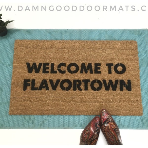 Welcome to FLAVORTOWN Guy Fieri doormat funny food network gift for him doormatt