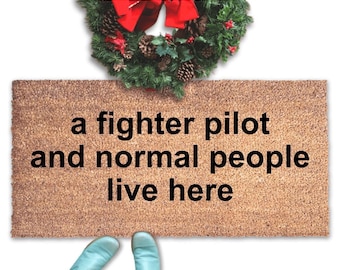 Fighter Pilot Doormat - Funny Aviation Welcome Mat for Doorstep