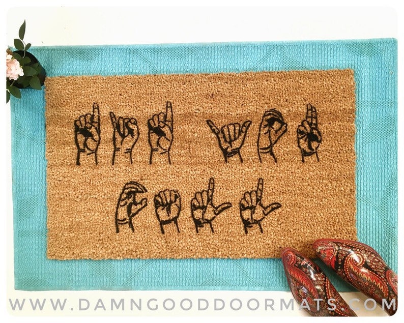 ASL doormat American sign language gift doormat Etsy
