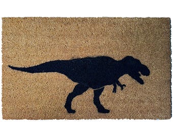 T Rex security warning doormat funny dino pre-historic  dinosaur doormatt new house gift