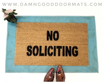 No soliciting door sign go away rude funny doormat do not disturb boyfriend gift for him no salesmen doormatt new house gift