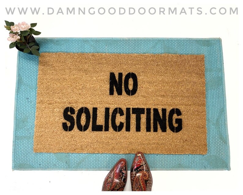 No Loitering door sign go away rude funny doormat do not