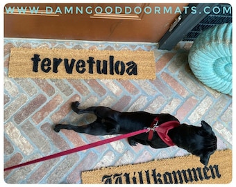 finnish tervetuloa welcome doormat doormatt new house gift