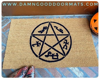 Devil's Trap Supernatural doormat gothic home decor Pentacle Pentagram Witchcraft satan dark arts halloween samhain doormat new house gift O
