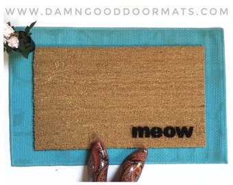 meow cat skinny doormat, Cat themed gifts, best friend gift, cat mom, cat dad, gifts for her, cute doormat