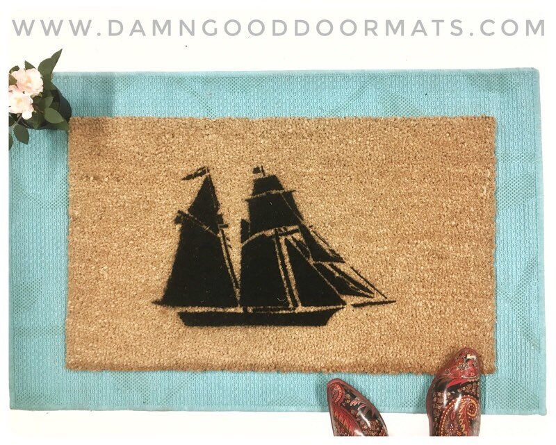 Pirate Ship Nautical Doormat Mat Tall Ship Clipper Etsy