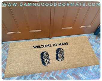 Welcome to Mars space X doormat cosmonaut astronaut gift for him welcome mat doormatt