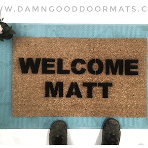 Welcome Matt |Gift for him | funny door mat doormat under 50  outdoor porch decor eco friendly doormatt new house gift