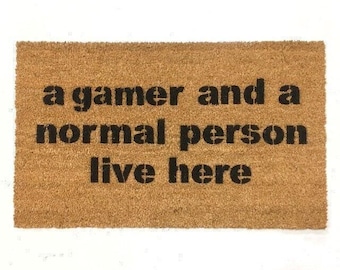 Funny Gamer Doormat | Nerdy Welcome Mat, Boyfriend Gift