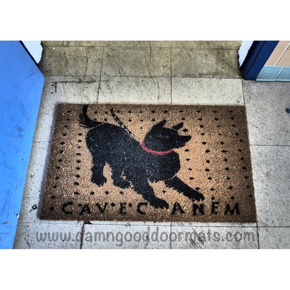 Cave Canem Roman Mosaic Doormat Latin Beware Of The Dog Welcome Funny Door Mat Art History Nerd Pompeii Realtor Closing Gift New House Gift
