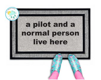 Funny Pilot Doormat, Aviation Theme Welcome Mat (Outdoor Indoor)