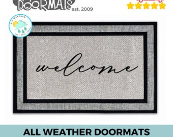 Custom Welcome Mat for Kristen | cursive cute sweet doormat | gifts for her doormat new house gift ()
