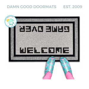 80's style Video Game GAME OveR WELCOME doormat nerdy gift Gameboy vintage arcade games welcome mat ()