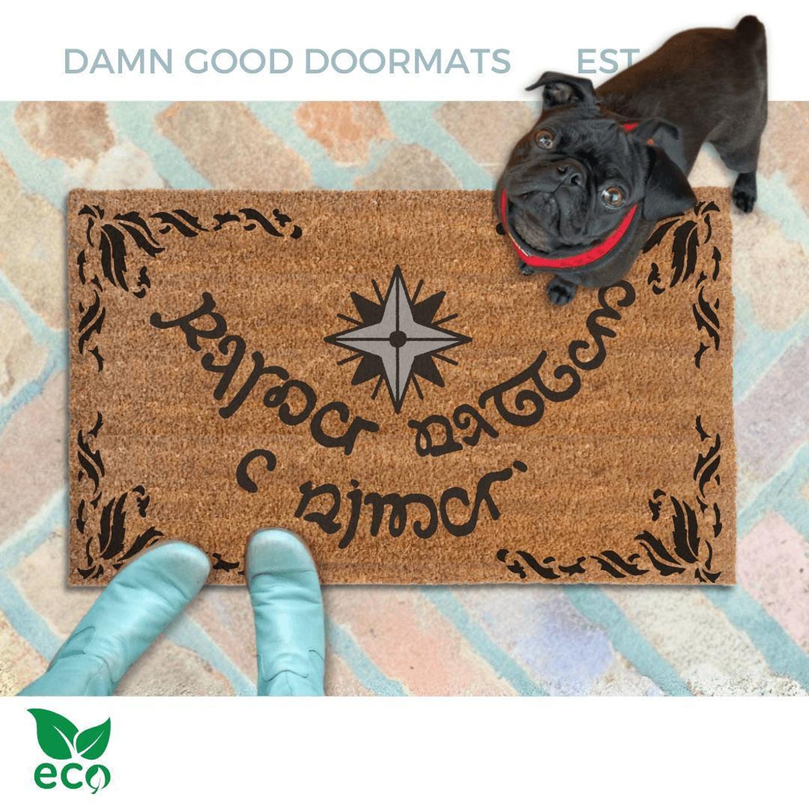 Speak Friend and Enter Doormat - LEAVES, LARGE COIR 24" x 36”