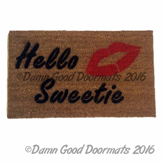 Dr Who River Song Hello Sweetie Kiss Nerdy Doormat Geekery Bbc Etsy