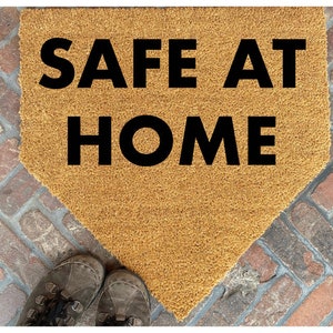 safe at home Home Baseball diamond Home Plate doormat outdoor housewarming gift sports fan doormatt new house gift