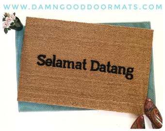 Indonesia Selamat Datang Indonesian Welcome doormat custom personalized eco friendly housewarming gift doormatt new house gift