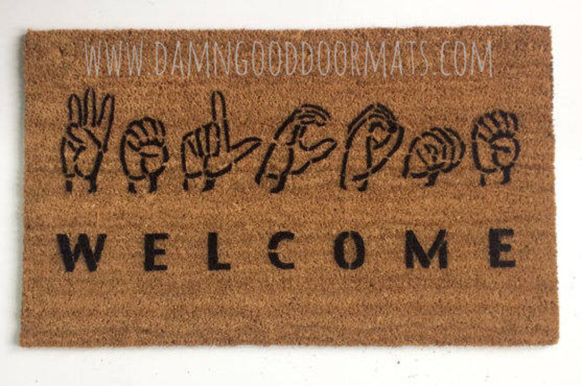 MANDARIN Chinese Huan Ying languages doormat Etsy