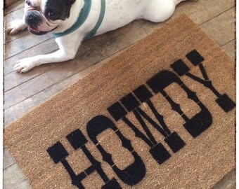 Howdy funny southern Texas Aggies A&M Aggie Western A and M Farmhouse decor Ranch sign welcome mat  gift idea doormat doormatt ()