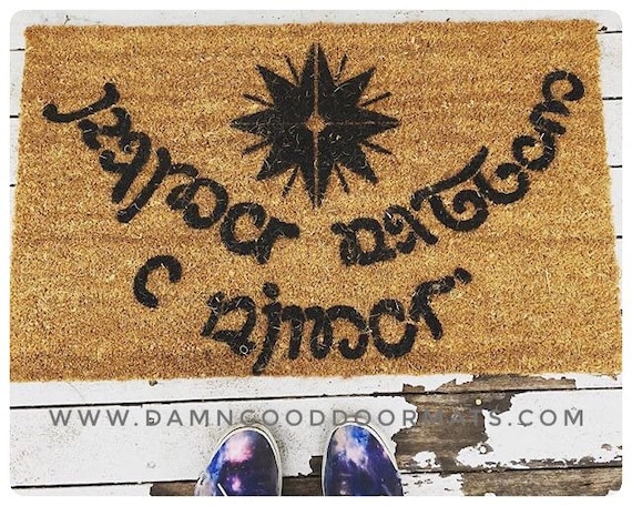 Elvish Tolkien Speak Friend And Enter One Color Doormat Etsy
