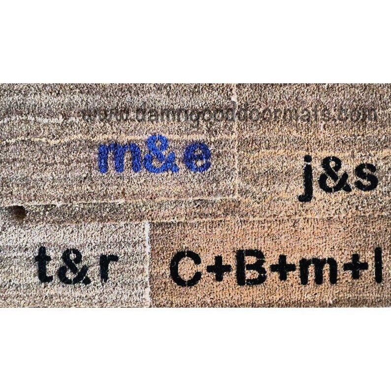Personalized initials doormat custom doormat wedding Etsy