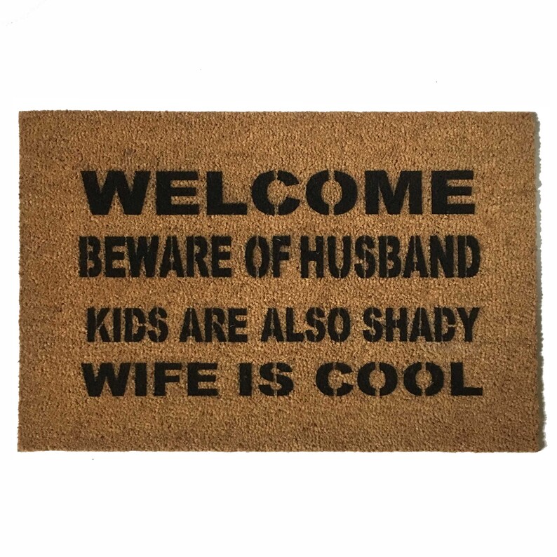 WIFE is CooL Beware of HUSBAND™ funny doormat rude door mat Etsy