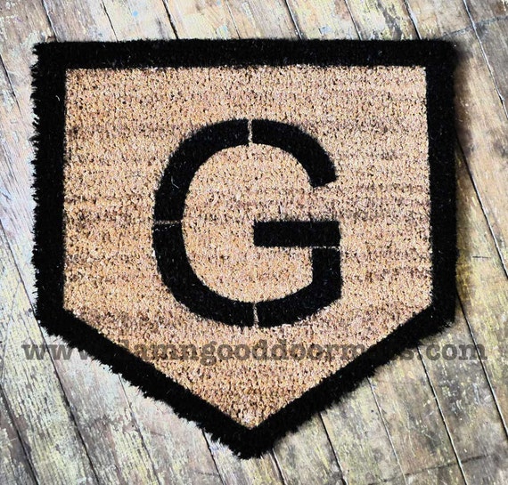 Baseball Home Plate Custom Initial Doormat Outdoor Etsy