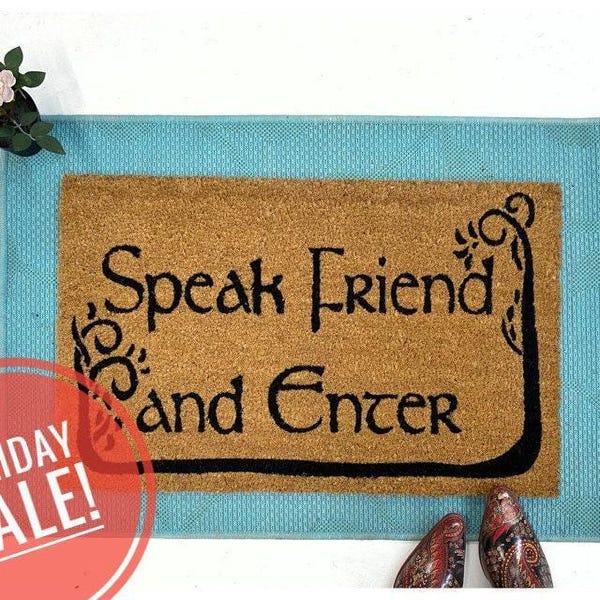 Speak Friend and Enter Doormat, Tolkien Inspired Coir Doormat