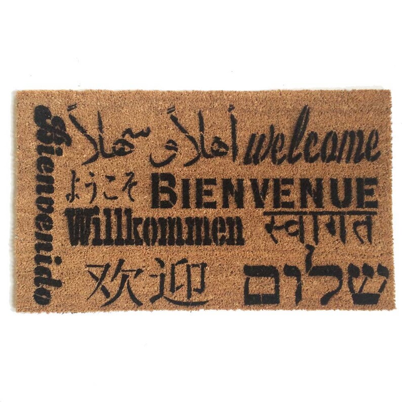 MANDARIN Chinese Huan Ying languages doormat Etsy