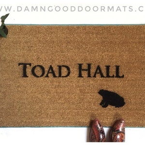 Wind in the Willows Toad Hall doormat Hand Painted teacher retirement gift welcome mat doormatt new house gift librarian gift