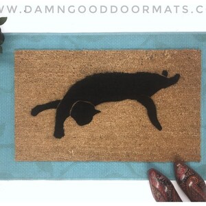 Black cat Halloween doormat | Gothic Home decor | cat lover gift | Witchcore | damn Good Doormats